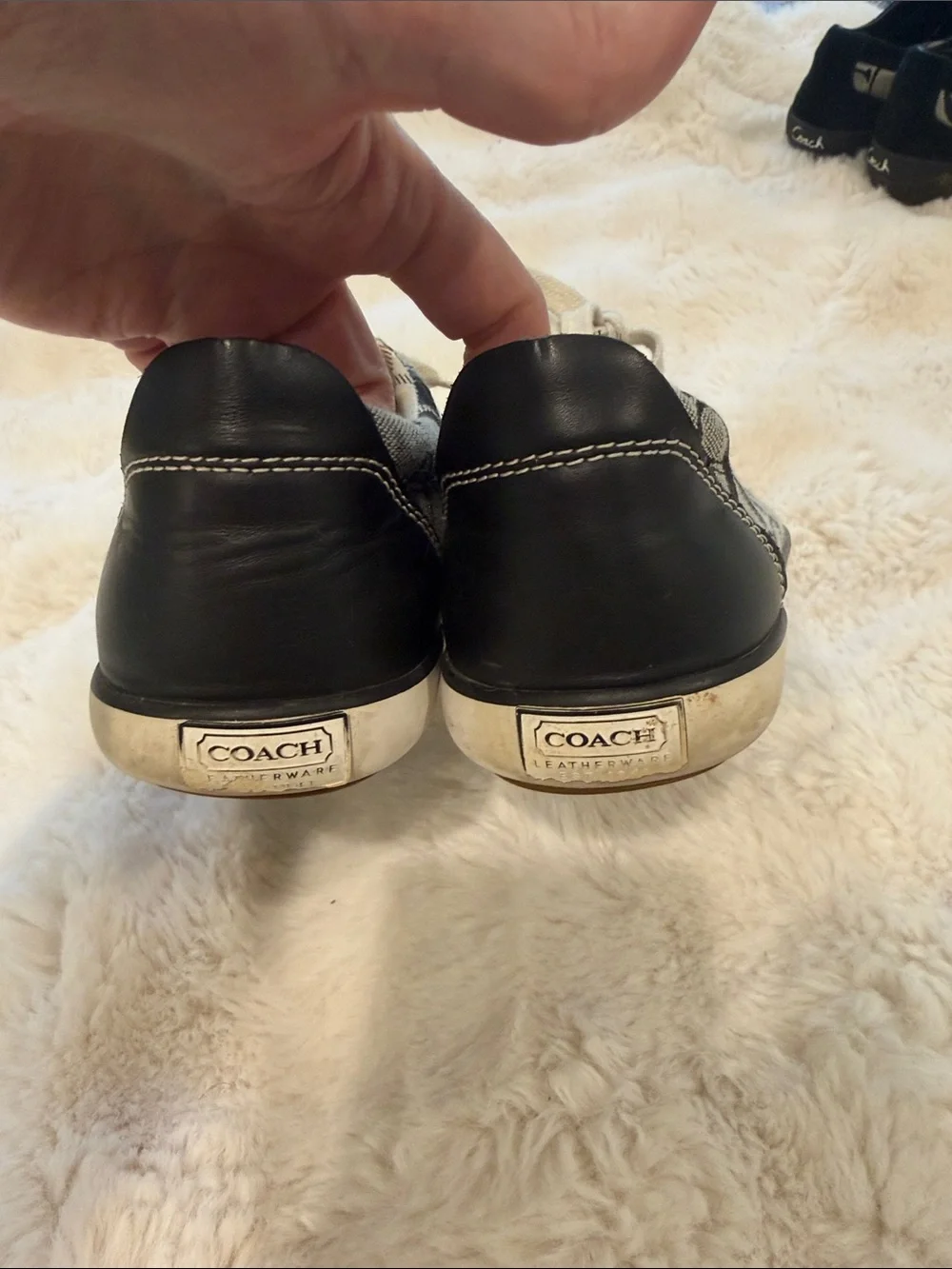 Coach Black & Gray Signature Canvas Low-Top Sneakers - Picture 3 of 5